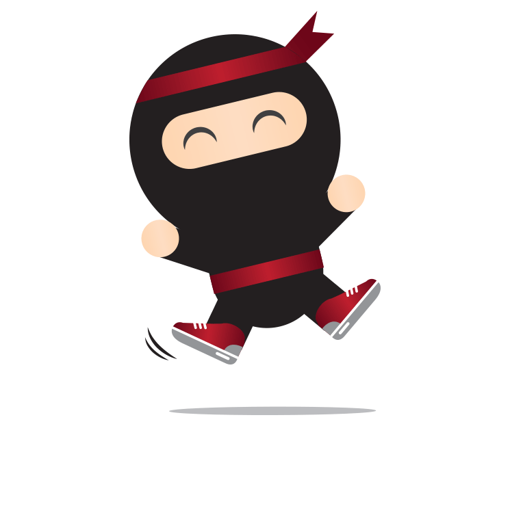 small ninja jumping up and down